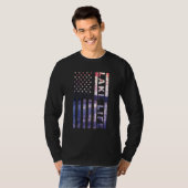 アメリカ国旗+ドック+サンセット+ウェイクボーダー+ポー Tシャツ (正面フル)