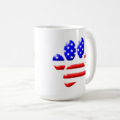 アメリカ国旗 ドッグパウプリント コーヒーマグカップ (正面右)