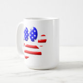 アメリカ国旗 ドッグパウプリント コーヒーマグカップ (正面左)
