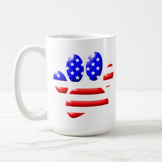 アメリカ国旗 ドッグパウプリント コーヒーマグカップ (左)