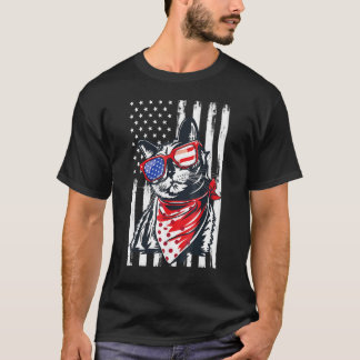 アメリカ国旗 ネコ 7月4日 女性 Tシャツ
