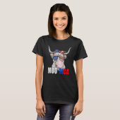 アメリカ国旗 ハイランドカウ Moo Rica 7月4日 Tシャツ (正面フル)