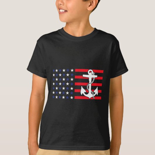 アメリカ国旗・ハクトウワシ・愛国心・7月4日 Tシャツ (正面)