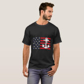 アメリカ国旗・ハクトウワシ・愛国心・7月4日 Tシャツ (正面フル)