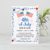 アメリカ国旗 ハクトウワシ BBQ 花火 7月4日 招待状 (スタンド正面)