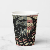 アメリカ国旗 ハクトビ アメリカ 愛国心 紙コップ (裏面)