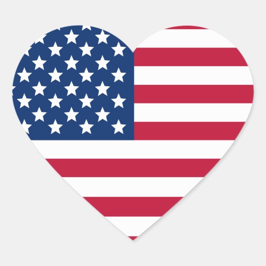 アメリカ国旗 ハートシール (正面)