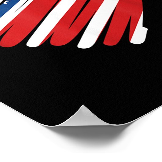 アメリカ国旗 ハート アメリカ愛国記念日 ポスター (角)