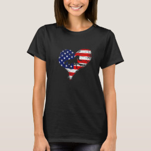 アメリカ国旗 ハート USA 愛国心 4th  Tシャツ