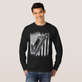 アメリカ国旗 ハーモニカ奏者 1 Tシャツ (正面フル)