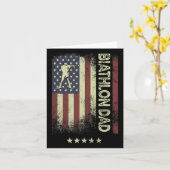 アメリカ国旗 – バイアスロンパパ カード (黄色い花)