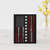 アメリカ国旗 バイセビー レッド ホワイト ブルー 7月4日 カード (黄色い花)