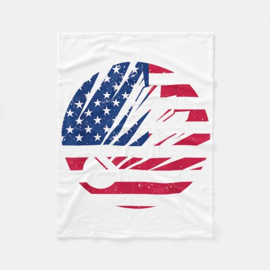 アメリカ国旗 バドミントンシャツ 男性 愛国 フリースブランケット (正面)