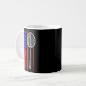 アメリカ国旗 バドミントン  コーヒーマグカップ (正面左)