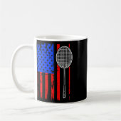 アメリカ国旗 バドミントン  コーヒーマグカップ (左)
