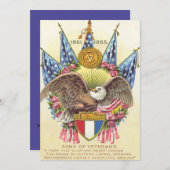 アメリカ国旗 バルドルイーグル ローズ 招待状 (正面/裏面)