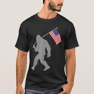 アメリカ国旗 ビッグフット 赤 白 青 愛国 4th tシャツ