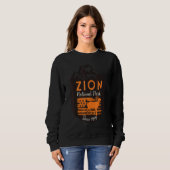 アメリカ国旗 ビッグホーン 羊 Zion国立公園 山々 スウェットシャツ (正面フル)