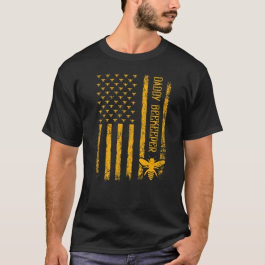 アメリカ国旗 ビンテージ メンズ 父の日 養蜂家 Tシャツ (正面)