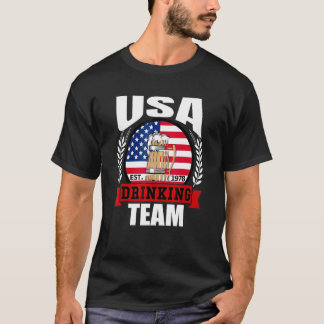 アメリカ国旗 ビール パーティー ウサ飲み会 Tシャツ