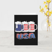 アメリカ国旗 ビール 4th 7月 メリカ USA 飲酒 カード (黄色い花)