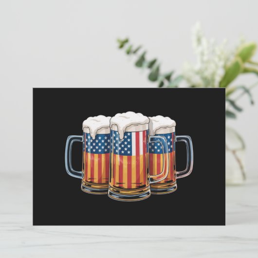 アメリカ国旗 ビール 7月4日 アメリカン ドリンク USA 招待状 (スタンド正面)