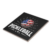 アメリカ国旗 ピックルボールプレイヤー タイル (側面)