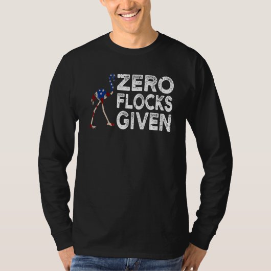 アメリカ国旗 ピンクフラミンゴ Zero Flocks Given Tシャツ (正面)