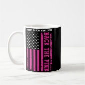 アメリカ国旗 ピンクリボン 乳がん コーヒーマグカップ (左)