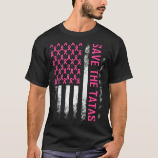 アメリカ国旗 ピンク色 乳がん撲滅運動 Tシャツ