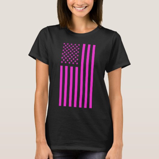 アメリカ国旗 ピンク Tシャツ (正面)