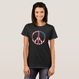 アメリカ国旗 ピースサイン ビンテージ 赤白青 Tシャツ