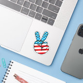 アメリカ国旗 ピースマーク シール (ノートパソコンとiPhone)