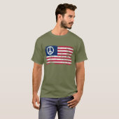 アメリカ国旗 ピース Tシャツ (正面フル)
