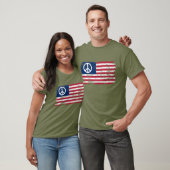 アメリカ国旗 ピース Tシャツ (ユニセックス)