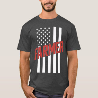 アメリカ国旗 ファーマー カントリー 農業 農場 愛国 Tシャツ