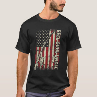 アメリカ国旗 フィッシングロッド メンズ おじさん おもしろTシャツ アメリカ製 Tシャツ