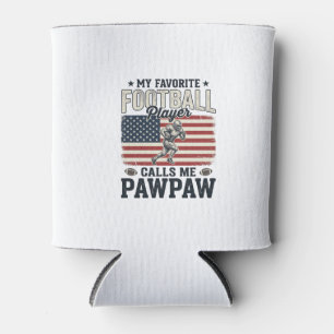 アメリカ国旗 フットボール パパ ビンテージ Tシャツ デザイン 缶クーラー