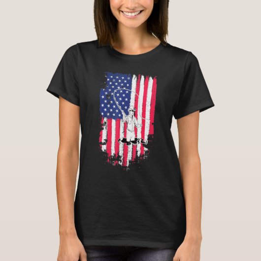 アメリカ国旗 フライフィッシング Tシャツ (正面)