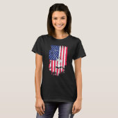 アメリカ国旗 フライフィッシング Tシャツ (正面フル)