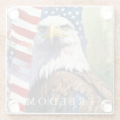 アメリカ国旗 フリーダム イーグル モチベーション インスピレーション ガラスコースター (裏面)