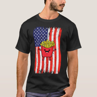 アメリカ国旗 フレンチフライ Tシャツ