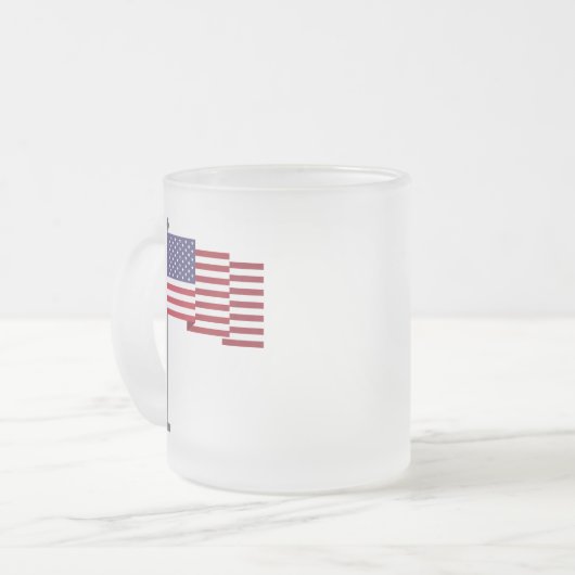 アメリカ国旗 フロストグラスマグカップ (正面左)