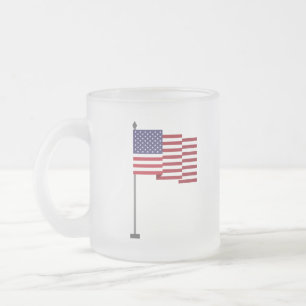 アメリカ国旗 フロストグラスマグカップ