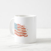 アメリカ国旗 フローラル USAフラグ コーヒーマグカップ (正面左)