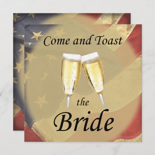 アメリカ国旗 ブライズゲットパーティー 招待状 (正面/裏面)