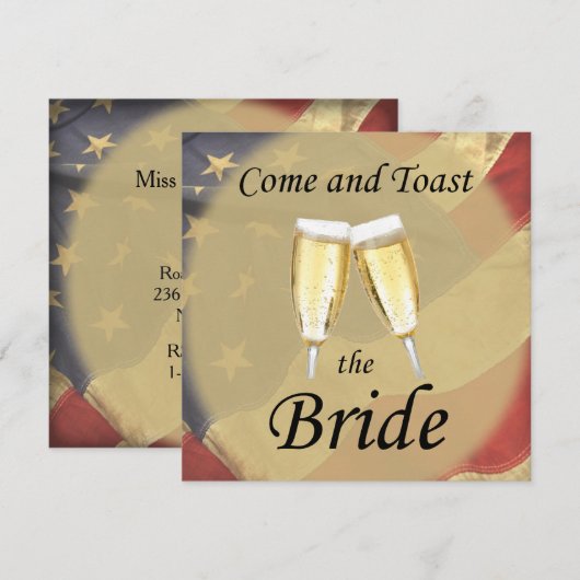 アメリカ国旗 ブライズメイド パーティー 招待状 (正面/裏面)