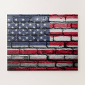 アメリカ国旗、ブリックの旗ジグソーパズル ジグソーパズル (横)