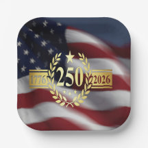 アメリカ国旗 プレート 250周年記念 - 1776