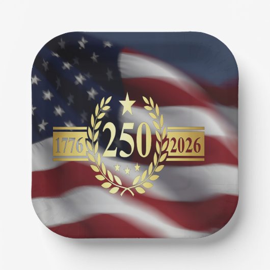 アメリカ国旗 プレート 250周年記念 - 1776 (正面)